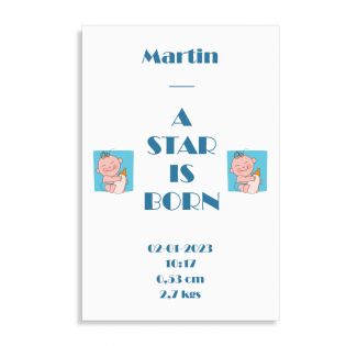 Plaque décorative personnalisée · A star is born bleu  | 20 x 30 cm
