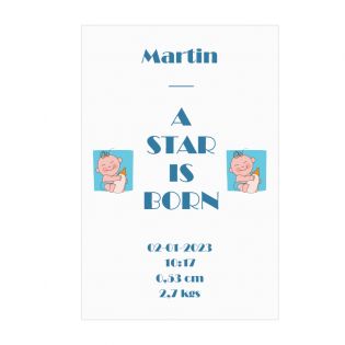 Plaque décorative personnalisée · A star is born bleu  | 20 x 30 cm