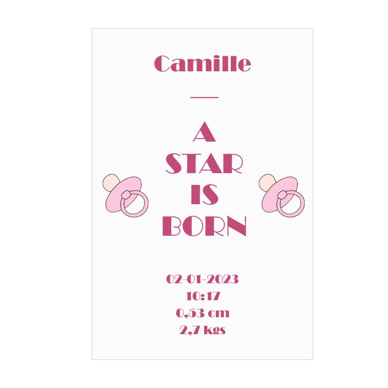 Plaque décorative personnalisée · A star is born rose | 20 x 30 cm Plaque décorative personnalisée · A star is born rose | 20 x 30 cm