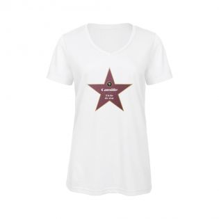 T-shirt personnalisable col V Hollywood | Femme