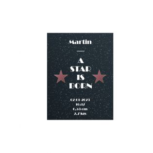 Plaque décorative personnalisée · Walk of fame - A star is born | Noir