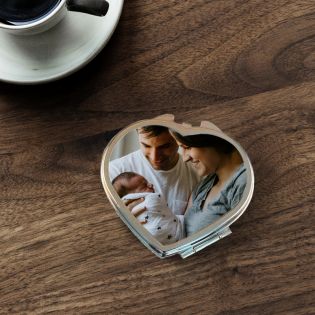 Miroir de poche personnalisé | Coeur