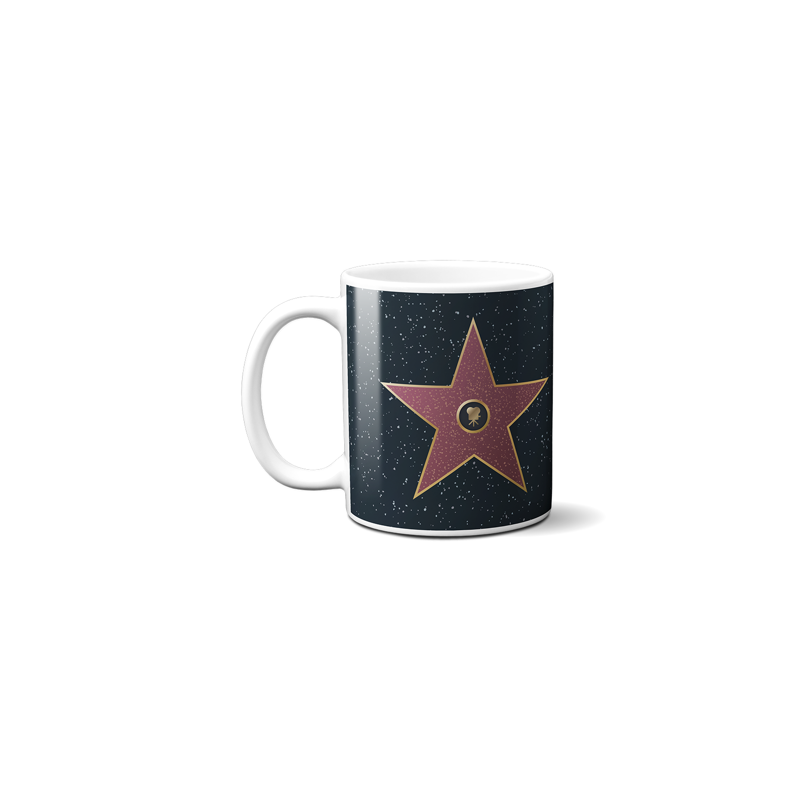 Mug en céramique blanc personnalisé · étoiles Walk of fame Noir