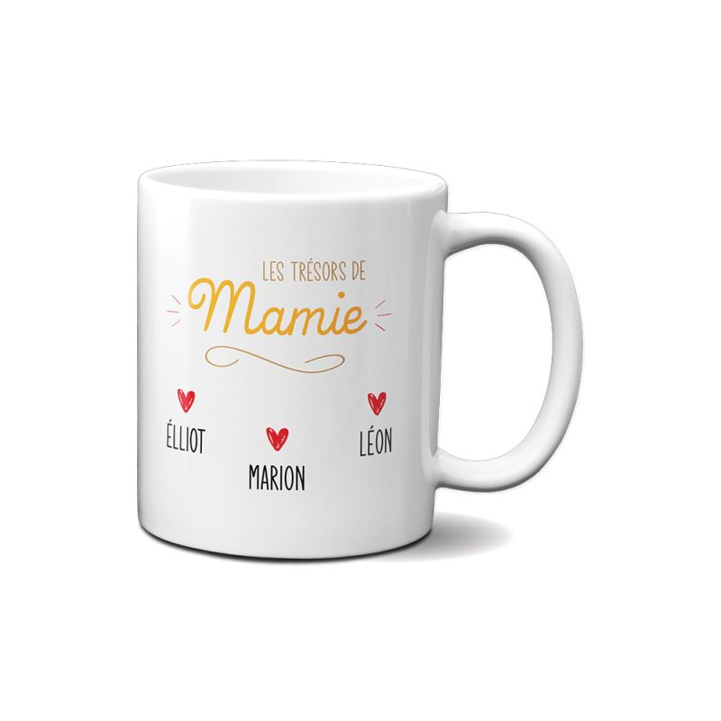 Mug classique en céramique personnalisable Les Trésors de Mamie Mug classique en céramique personnalisable Les Trésors de Mamie