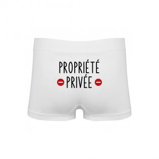 Boxer personnalisé humoristique avec prénom - Modèle Propriété Privée