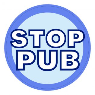 Autocollant stop pub bleu et blanc classique pour boîte aux lettres