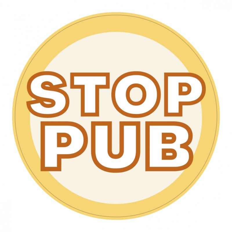 Autocollant stop pub jaune et blanc classique pour boîte aux lettres 
