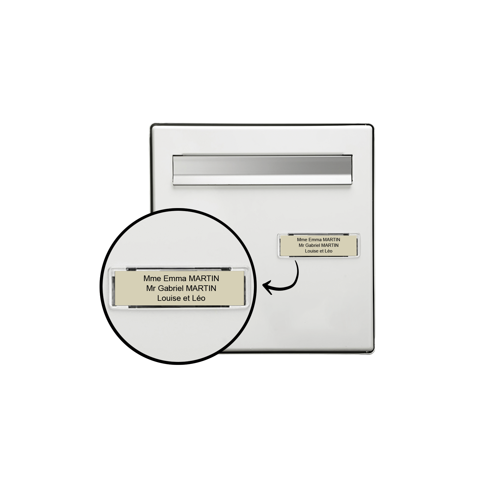Plaque boîteaux lettres Decayeux | 3 lignes