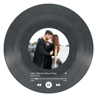 Faux vinyle 45 tours personnalisable avec Texte et Photo