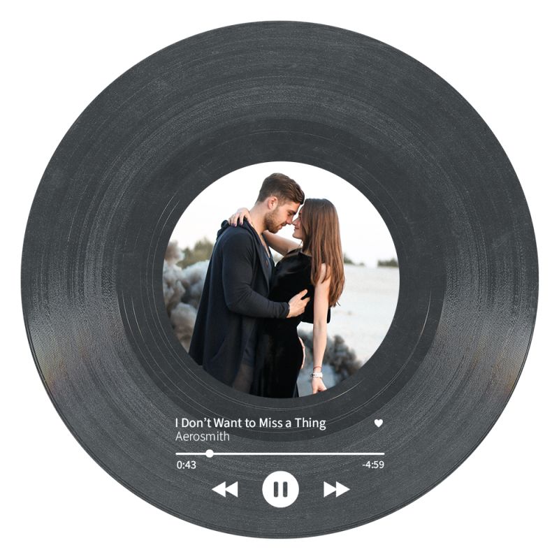 Faux vinyle 45 tours personnalisable avec Texte et Photo Faux vinyle 45 tours personnalisable avec Texte et Photo