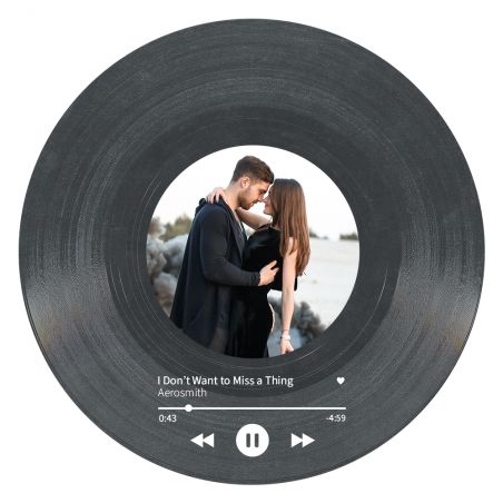 Faux vinyle 45 tours personnalisable avec Texte et Photo