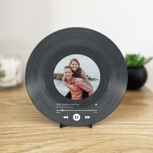 Faux vinyle 45 tours personnalisable avec Texte et Photo