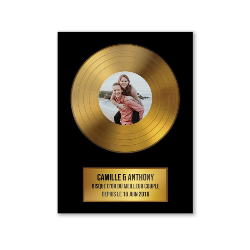 Plaque aluminium réplique Disque d'Or personnalisable |15 x 20 cm Plaque aluminium réplique Disque d'Or personnalisable |15 x 20 cm