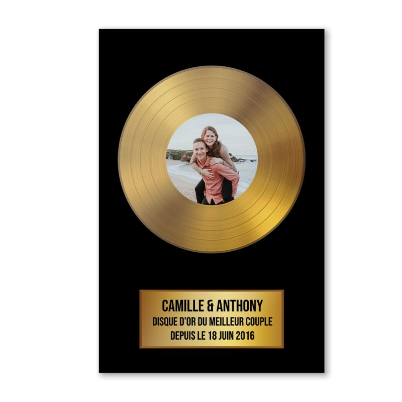 Plaque aluminium réplique Disque d'Or personnalisable |20 x 30 cm Plaque aluminium réplique Disque d'Or personnalisable |20 x 30 cm
