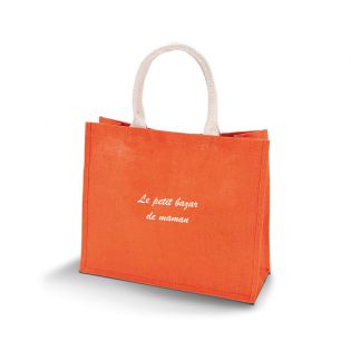 Sac cabas en toile de jute à broder avec votre texte · Le petit Bazar de Maman
