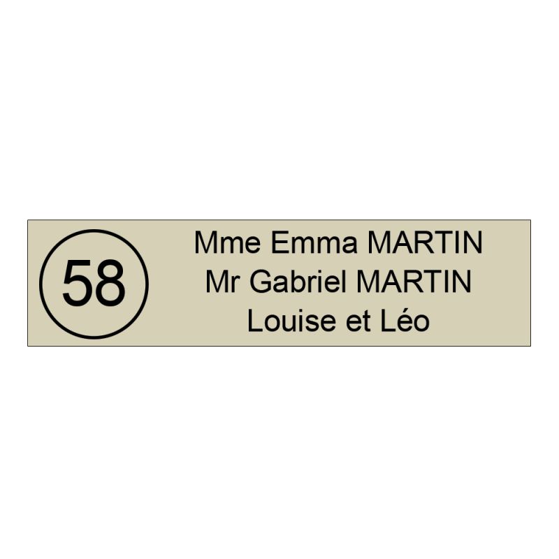 Plaque boîte aux lettres Decayeux - NUMÉRO | 3 lignes