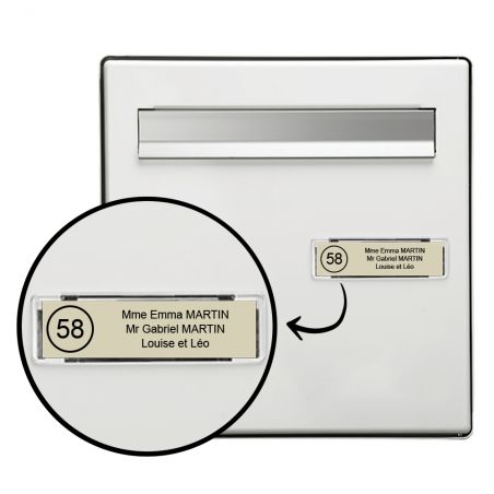 Plaque boîte aux lettres Decayeux - NUMÉRO | 3 lignes