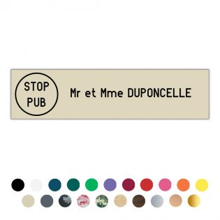 Plaque boîte aux lettres Decayeux - STOP PUB | 1 ligne