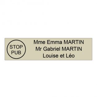 Plaque boîte aux lettres Decayeux - STOP PUB | 3 lignes