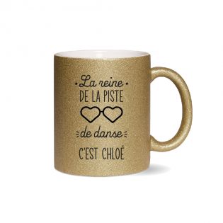 Mug enfant pailleté personnalisé thème sport