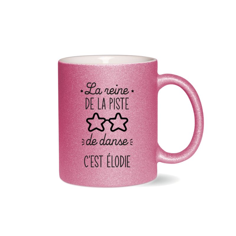 Mug à Paillettes argent, Personnalisable avec prénom