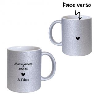 Mug en céramique blanc personnalisable Mère-Veilleuse · Cadeau  anniversaire maman ou fête des mères