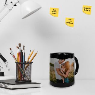 Mug en céramique noir avec cadre photo à personnaliser