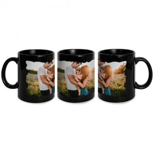 Mug en céramique noir avec cadre photo à personnaliser