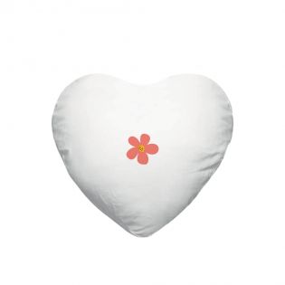 Coussin cœur + garniture personnalisable prénom et photo · La fleur de mon cœur · Cadeau décoratif fête des mères
