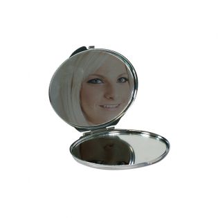 Miroir de poche ovale personnalisable avec Texte · Regarde comme tu es belle · Cadeau anniversaire ou fête des mères