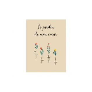 Plaque murale décorative personnalisable avec prénoms · Affiche aluminium 15 x 20 cm · Cadeau anniversaire ou fête des mères