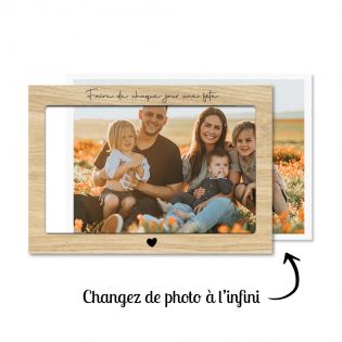 Cadre Photo Personnalisé en Bois Aimanté pour Frigo ou avec