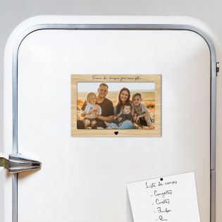 Cadre Photo Personnalisé en Bois Aimanté pour Frigo ou avec