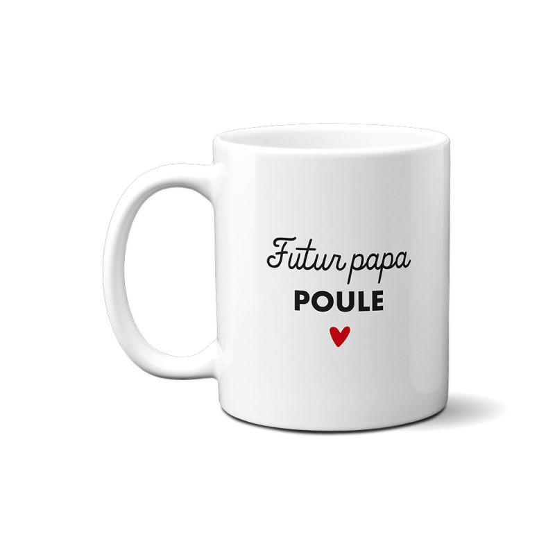Mug en céramique blanc personnalisé avec Photo échographie · Futur Papa Poule Mug en céramique blanc personnalisé avec Photo échographie · Futur Papa Poule