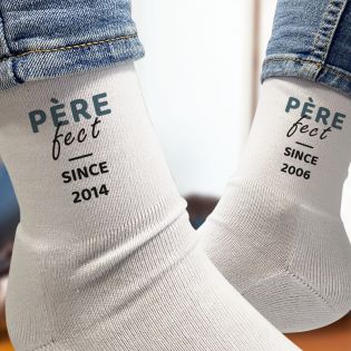 Chaussettes Personnalisées Gris Clair pour Père - Mon Cadeau Personnalisé