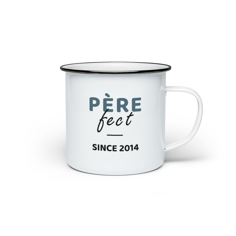 Tasse vintage émaillée personnalisable · Père-fect · Cadeau anniversaire papa ou fête des pères Tasse vintage émaillée personnalisable · Père-fect · Cadeau anniversaire papa ou fête des pères