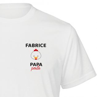 Tee-shirt Homme personnalisable · Papa Poule · Cadeau anniversaire papa ou fête des pères