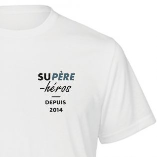 Tee-shirt Homme personnalisable · Supère-Héros · Cadeau anniversaire papa ou fête des pères