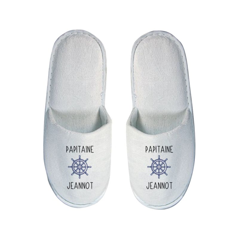 Paire de chaussons personnalisés · Papitaine avec prénoms petits-enfants · Anniversaire Papy Paire de chaussons personnalisés · Papitaine avec prénoms petits-enfants · Anniversaire Papy
