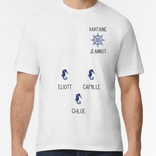 Tee-shirt Homme personnalisable avec prénoms petits-enfants · Papitaine · Cadeau papy