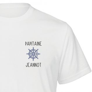 Tee-shirt Homme personnalisable avec prénoms petits-enfants · Papitaine · Cadeau papy
