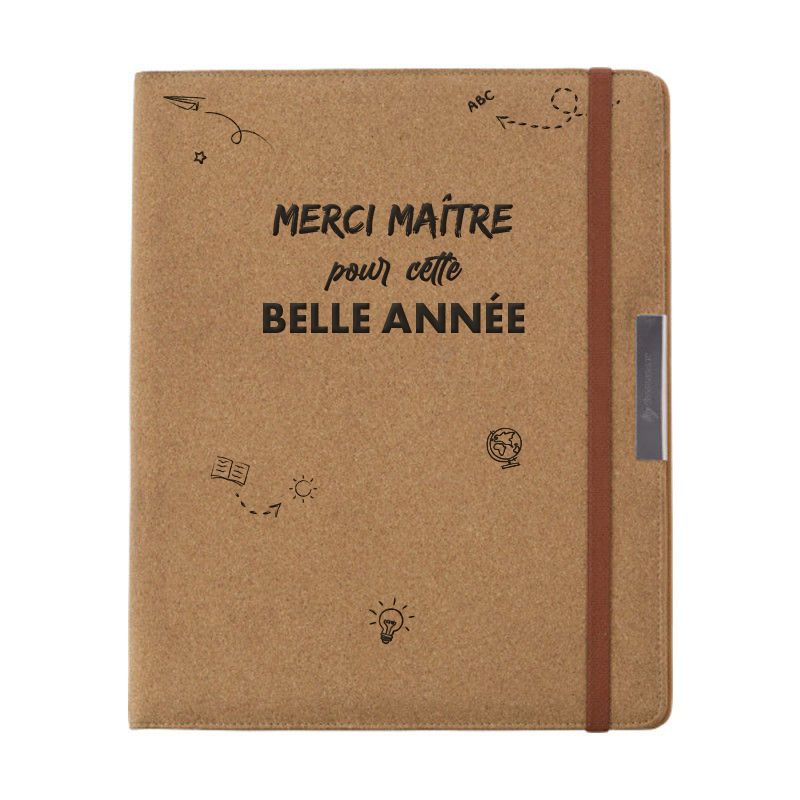 Porte-documents A4 bureau avec bloc-notes personnalisé · Cadeau original Merci Maître pour fin d'année scolaire Porte-documents A4 bureau avec bloc-notes personnalisé · Cadeau original Merci Maître pour fin d'année scolaire