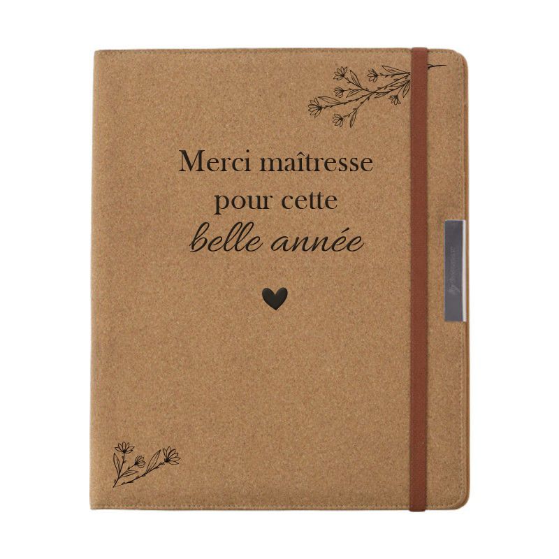 Porte-documents A4 bureau avec bloc-notes personnalisé · Cadeau pratique Merci Maîtresse pour fin d'année école Porte-documents A4 bureau avec bloc-notes personnalisé · Cadeau pratique Merci Maîtresse pour fin d'année école