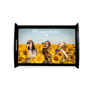Plateau de service en bois personnalisable avec texte et photo · 35 x 25 cm 