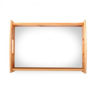 Plateau de service personnalisé en bois clair | Grand format