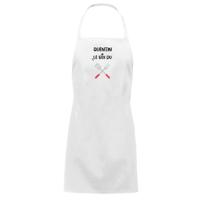 Tablier de cuisine homme personnalisé gris - Super Dad