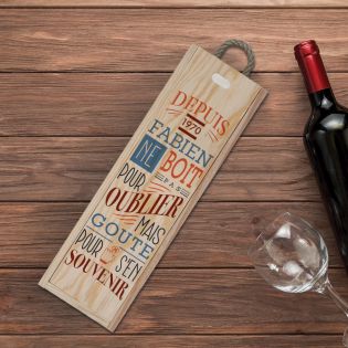 Caisse à vin en bois personnalisée - Ouverture à glissière| Modèle Ne boit pas pour oublier