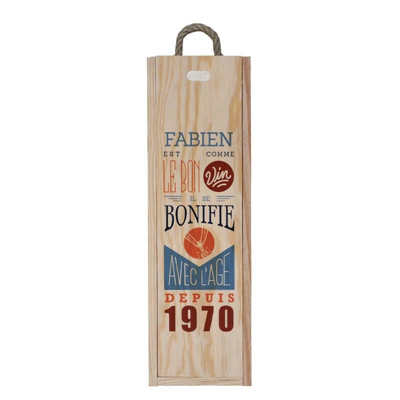 Caisse à vin en bois personnalisée | Le bon Vin - Hommes Caisse à vin en bois personnalisée | Le bon Vin - Hommes