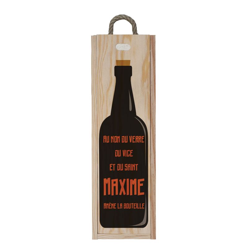 Caisse en bois personnalisable pour bouteille de vin - Cadeau