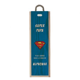 Caisse en bois personnalisée - Couvercle en Plexi | Modèle Super Héros - Superman
